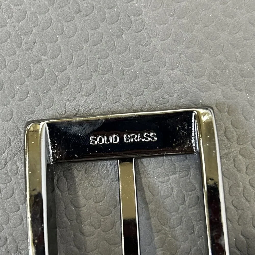 NEW Men's Warehouse Black Genuine Italian Calfskin Belt Size 44 Embossed Charity